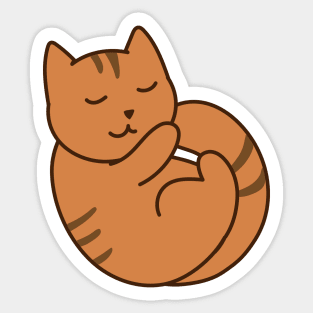 Sleeping Brown Cat Sticker